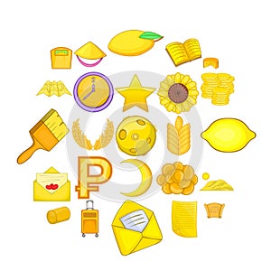 Agriculture icons set, cartoon style