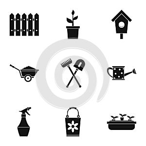 Agriculture icons set, simple style