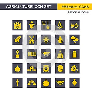 Agriculture icons set vector