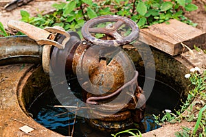 Agriculture irrigation pump station valve in field