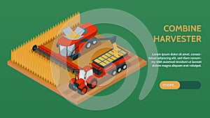 Agriculture Isometric Horizontal Banner