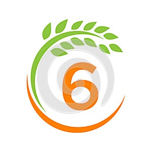 Agriculture Logo On 6 Letter Concept. Agriculture And Farming Pasture, Milk, Barn logo design. Farm Badge, Agribusiness, Eco-farm