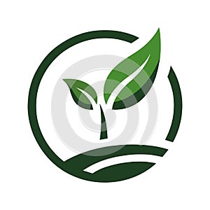 Agriculture logo design. Agronomy logo with plants on a fields.