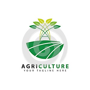 agriculture logo design, agronomy, wheat farming, rural farm fields, natural harvest. eps3