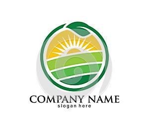 agriculture logo template, Design. Icon, Sign or Symbol. farm, nature, ecology. Vector