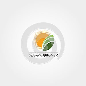 Agriculture logo template, vector logo for business corporate, farming icon, element, illustration