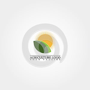 Agriculture logo template, vector logo for business corporate, farming icon, element, illustration