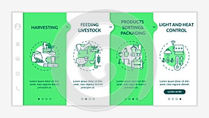 Agriculture machines types onboarding vector template