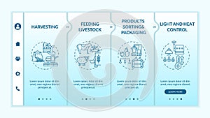Agriculture machines types onboarding vector template