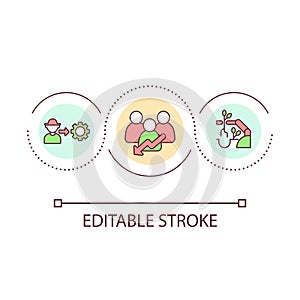 Agriculture mechanization loop concept icon