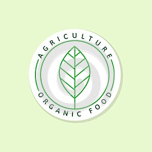 Agriculture organic food logo or illustration label, sticker vector
