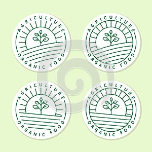 Agriculture organic food logo or illustration label, sticker vector