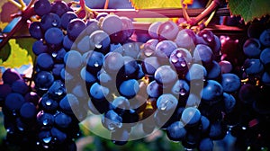 Agriculture ripe background fruit grapes harvest wine green vineyard vines winery red