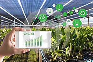 agriculture technology concept man Agronomist Using a Tablet Int