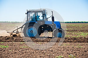 Agriculture with a tractor