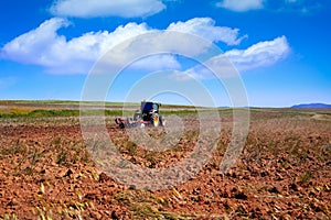 Agriculture tractor in Extremadura Spain