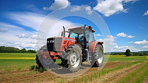 agriculture tractor on farm