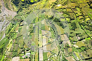 Agriculture In Tungurahua Aerial Shot