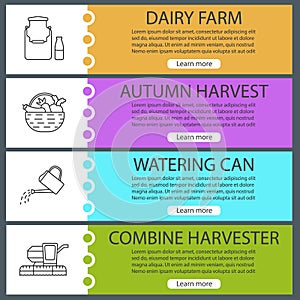 Agriculture web banner templates set