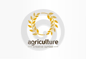 Agriculture, wheat swirl creative symbol concept. Organic bread, nutrition abstract business logo idea. Whole grain seed
