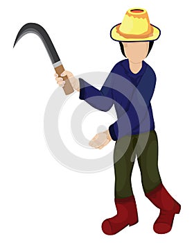 Agriculturist cartoon shape on white background.