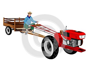 The agriculturist with tractor