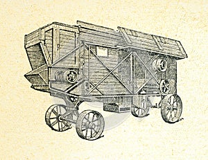 Agriculure machine, vintage engraved illustration