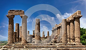 Agrigento (Italy, Sicily) the Valley of the Temples, the ruins of the Temple of Hera Lacinia (Juno)