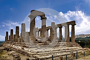 Agrigento (Italy, Sicily) the Valley of the Temples, the ruins of the Temple of Hera Lacinia (Juno)