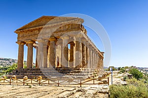 Greek ruins of Concordia Temple in the Valley of Temples near Agrigento in Sicily