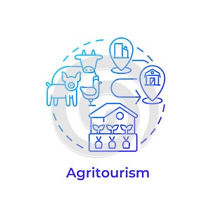 Agritourism blue gradient concept icon