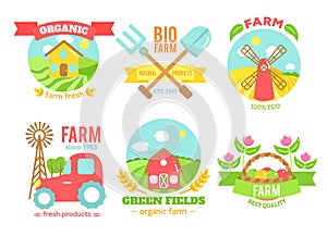 Agro badges cartoon vector illustartion photo