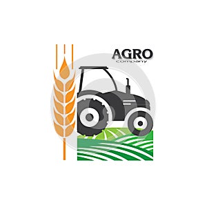Agro company icon element design. Sign or Symbol, logo design for idustrial company or agriculture company. Farm, farming. photo