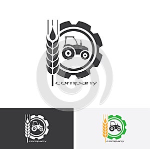 Agro company icon element design. Sign or Symbol, logo design for idustrial company or agriculture company. farming. photo