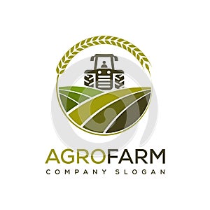 Agro Farm - vector logo design illustration of agriculture business photo