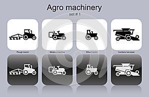 Agro machinery icons photo