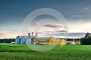 Agro-processing plant for processing and silos for drying cleaning and storage of agricultural products, flour, cereals and grain