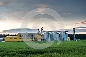 Agro-processing plant for processing and silos for drying cleaning and storage of agricultural products, flour, cereals and grain