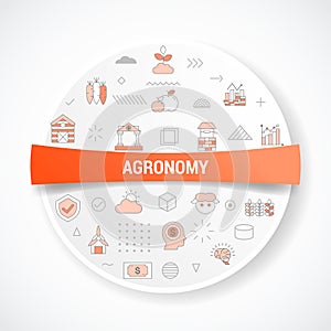 Agronomy concept with icon concept with round or circle shape for badge