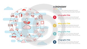 Agronomy concept for infographic template banner with four point list information