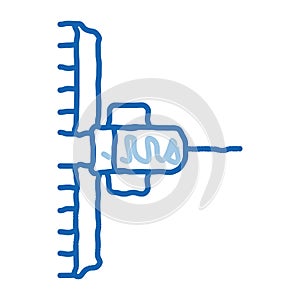 Agronomy Cultivator Trailer doodle icon hand drawn illustration