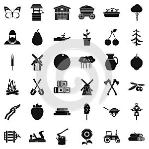 Agronomy icons set, simple style