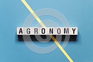 Agronomy Word Written In Wooden Cube