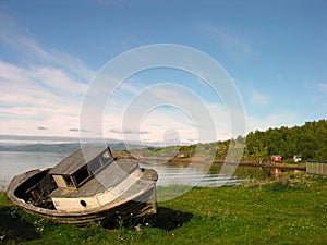 Aground Boat in Lofoten photo