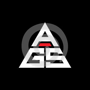 AGS triangle letter logo design with triangle shape. AGS triangle logo design monogram. AGS triangle vector logo template with red
