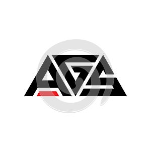 AGS triangle letter logo design with triangle shape. AGS triangle logo design monogram. AGS triangle vector logo template with red