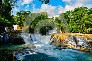 Agua Azul and Misol-Ha waterfalls - azure cascades in Chiapas, Mexico