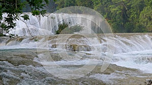 The Cascadas de Agua Azul are a series of waterfalls found on the Xanil River in the southern Mexican state of Chiapas. They are l