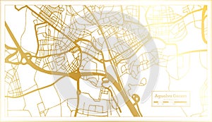 Agualva Cacem Portugal City Map in Retro Style in Golden Color. Outline Map