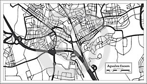Agualva Cacem Portugal City Map in Retro Style. Outline Map